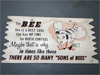 Vintage cardboard sign