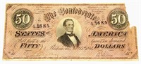 1864 $50 CONFEDERATE STATES of AMERICA