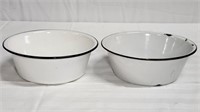 Black and White Enamel Bowls