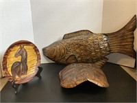 Real Turtle Shell, Metal Fish, Horse Plate