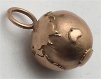 14k Gold World Globe Charm