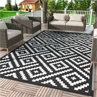 FM3588  DEORAB Outdoor Rug 6'x9' Waterproof, Black