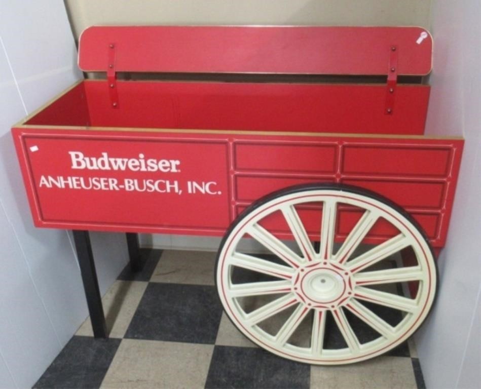Budweiser decorative store display cart.
