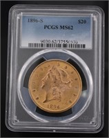 1896-S MS62 Liberty Head $20.00 Gold Double Eagle