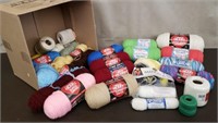 Box of Yarn & Crochet Thread. Most New.