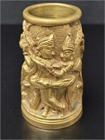 Heavy Solid Brass Carved Temple Vessel