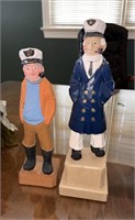 Pair of "Salty Dogs" Carved Figurines