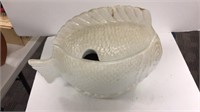 White California Pottery fish soup tureen