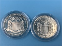 2 1992 Olympic silver dollars D & S