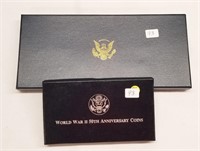 WWII Anniversary 2 Piece Set Unc.; 4 Gold Plated