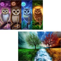 SEALED-Yomiie 5D Owl Diamond Painting Kit x2