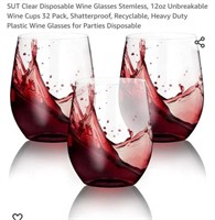 MSRP $28 32 Pack Stemless Disposable Wine Glasses