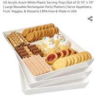 MSRP $20 Set 3 White Serving Trays