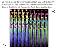 MSRP $31 60Pcs Light Up Hair Clip Ins