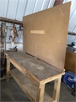 74 x 26 heavy duty shop built workbench comes