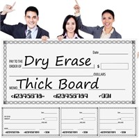 3 Pcs Dry Erase Blank Check 16 x 32 Inches