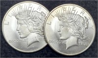 (2) 1 Troy Oz. Silver Liberty Rounds