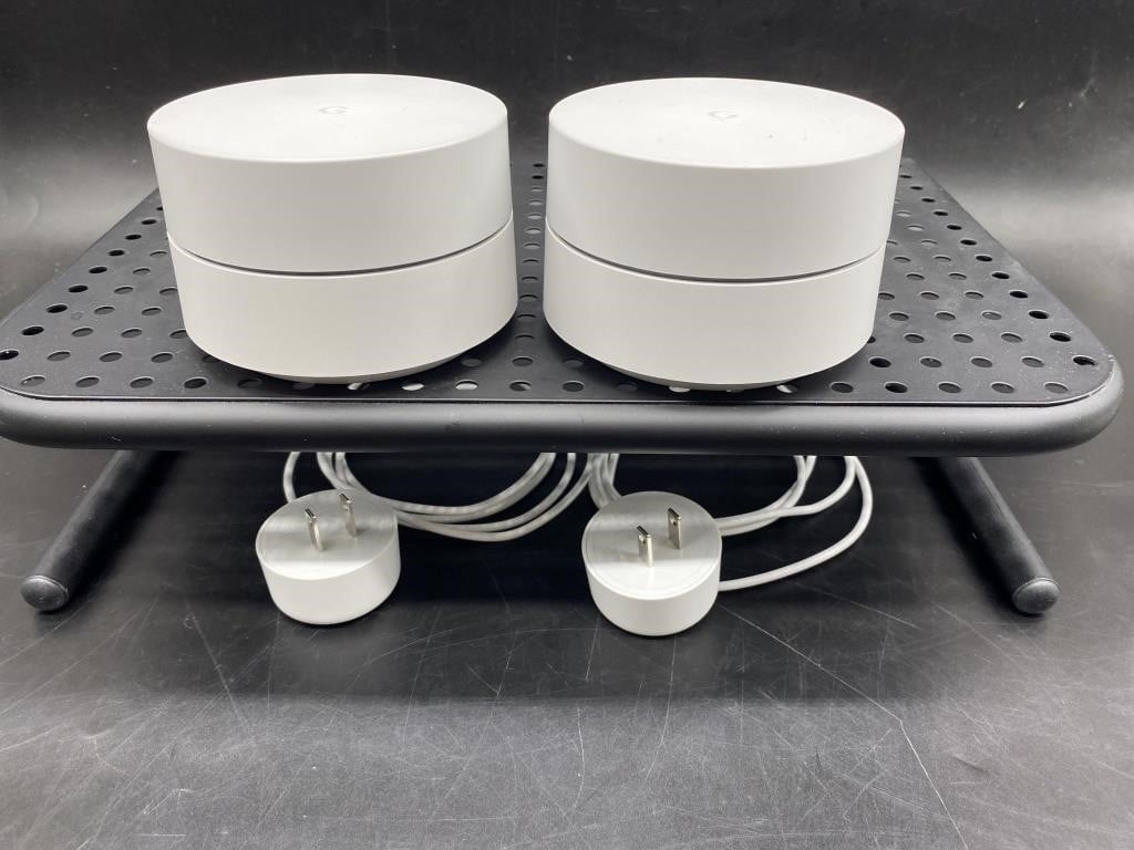 (3) Tech: 2-Google AC-1304 WiFi Routers & 1-Shelf