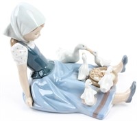 Retired Lladro Figurine "Girl Saucepan & Duck 5074