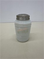 1950s Kitchen Milk White Glass Pepper Shaker