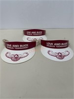 Set of 3 vintage “Love & Buick” doubles visors