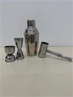 4 pc stainless Steel cocktail shaker set