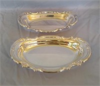 Lot of 2 Gorham silver plated bread tray