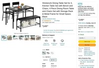 B6119  Shintenchi Dining Set w/ Storage Rack Blac