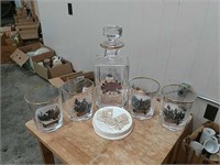 Confederate Generals Whiskey glasses & decanter