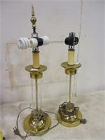 Pair of Brass Colored Lamps