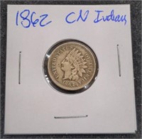 1862 Copper Nickel Indian Head Penny coin