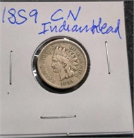 1859 Copper Nickel Indian Head Penny coin