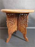 Vintage India Carved Rosewood Inlay Folding Stand