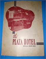 The Plaza Hotel wine & liquor Menu