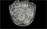 Crystal Punch Bowl w’ 20 Cups