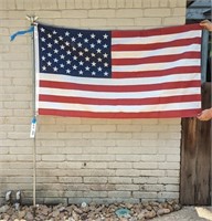 AMERICAN FLAG AND FLAG POLE