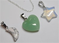 Natural Stone Pendants with 20" Necklace