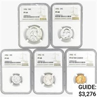 1952 [5] US Varied Coinage NGC PF