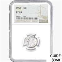 1955 Roosevelt Dime NGC PF69