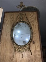 Gesso framed beaded style mirror some silver ring
