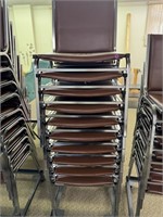STACKING CHAIRS ON ROLLER BASE