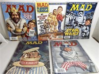 Lot of 5 Vintage Mad Magazines bagged