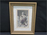 FRAMED COLOURED LITHOGRAPH "CHARITY"