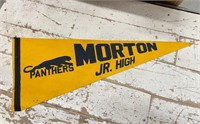 Vintage Pennant Flag Morton Junior High Panthers,