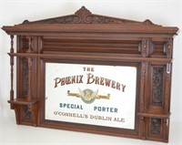 Fine Walnut Bar Back containing Phoenix Brewery
