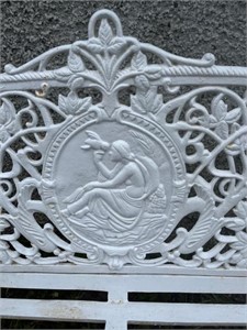 Decorative Cast Iron Bench, Central Panel with