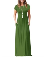 P3625 2XL Maxi Dress, Solid Color Plus Size -