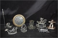 Lot of estimated (19) Pewter Pieces & Statues