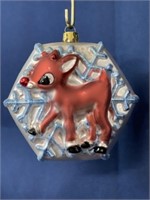 Glass Christmas ornament Rudolph the rednosed