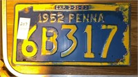1952 Penna plate